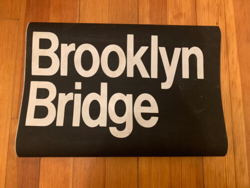 NY NYC SUBWAY ROLL SIGN BROOKLYN BRIDGE HISTORICAL ICONIC CITY HALL CHAMBERS IRT