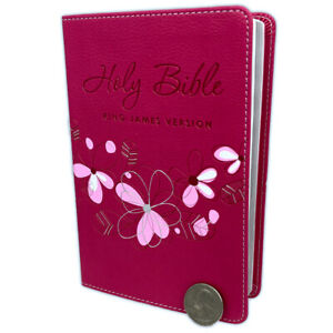 Compact Bible for Girls King James Version KJV pink leathertouch