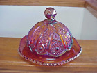 Indiana Glass Iridescent Sunset Carnival Heirloom Series Round Butter & Cover
