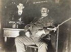 Big Fat Guy Immaculate Mustache In Suit RPPC Great Photo Next To Secretary Occup