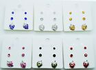 Lot of 18 Pairs/6 card simply cute style fashion jewelry stud earrings wholesale