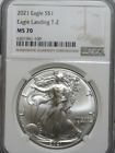 2021 US Silver Eagle (type 2)  NGC MS70