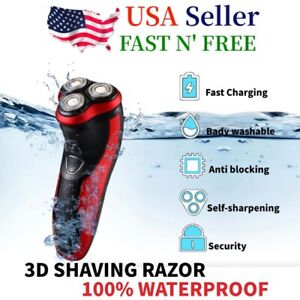 Men's Razor Rotary Waterproof Electric Shaver Pop-Up Trimmer Wet Dry Cordless US