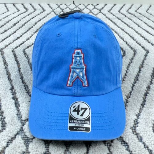 Houston Oilers Hat Cap Fitted XL Blue Red Dad Retro NFL Franchise Baseball Adult