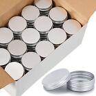 4-128 Pc Aluminum Tin Screw Top Round Metal Container w/ Lid  1 oz / 30ml Silver