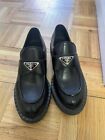 PRADA black loafers shoes size 39