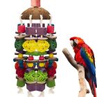 Large Bird Parrot Toys, Multicolored Wooden Blocks Bird Chewing Toy Parrot Ca...