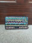 Sakroots Lg 8x5 Wallet Zip Around Coated Canvas Multicolored Boho Print