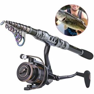 Telescopic Fishing Rod And Reel 1.8- 3.0m Carbon Carp Sets 14bb Metal Spoon Lure