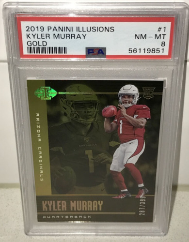 2019 Kyler Murray RC Rookie Card Panini Illusions #1 Gold Parallel #ed/399 PSA 8