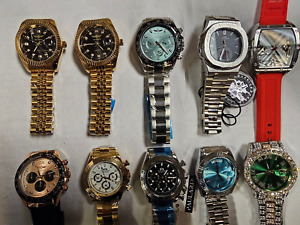 Lot of 10 Mixed New Watches some needs repair and Battery  5 Automatic 5 Quartz