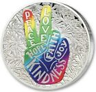 🔥🔥2019 High Relief Peace & Love  Colorized 1 oz .999 Silver Concave Coin🔥🔥