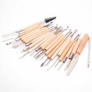 NEW 22PCS Pottery Clay Sculpture Sculpting Carving Modelling Ceramic Hobby Tools
