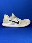 Nike Free RN Flyknit Women's Size 7.5 Running Shoes White Black Pure Platinum