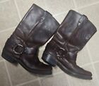 Durango Brown Leather Harness Motorcycle Cowboy Boots Square Toe Woman LADIES 9