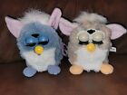 Lot of 2 VTG 1998 Elephant Tiger Electronic Furby Blue White Pink Gray (READ)