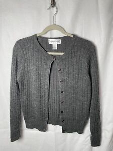 Spice Of Life  Cardigan Sweater Womens Large Gray Round Neck Wool Blend Vintage