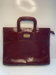 Vintage Etienne Aigner Red Burgundy Leather Briefcase