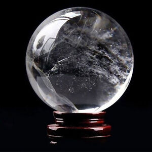1PCS Natural iceland Spar Quartz sphere quartz Crystal Ball Healing 40mm **