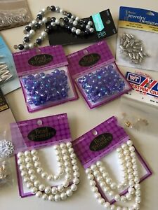 New Old Stock Fashion Gem Lot Vogue Glass Pearls Beading Jewelry Making Supplies
