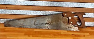 Vintage Henry Disston & Sons 28 inch Hand Saw with Logo D-23. Lightweight
