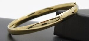 Real Solid 10K Yellow Gold 6.5mm Shiny Polished Bangle Bracelet 6.3gr 7