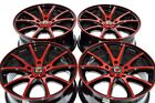 4 New DDR ST15 16x7 5x100/114.3 38mm Black Red Face Finish 16