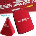 JDM MUGEN POWER Red Center Console Armrest Cushion Pad + Shifter Boot Cover SET (For: CRX)