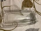 Vintage Pyrex Clear Glass Butter Dish #72-B Base Mid Century Modern USA