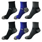 6 Pairs Mens Mid Cut Ankle Quarter Athletic Casual Sport Cotton Socks Size 6-12