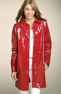 Women Rain Slicker PVC Vinyl Rain Long Coat Raincoat Waterproof Gothic Patent