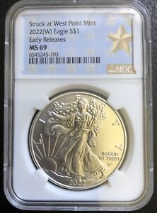 2022 (W) American Silver Eagle - NGC MS69 Early Releases Star Label Black Core