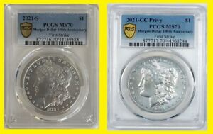 2021 Morgan CC and S Privy silver dollar PCGS MS 70 First Strike shield