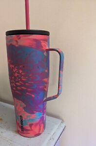 30oz Tumbler With Handle, Dopamine Floral, Reusable Water Bottle