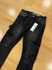 Stacked Cargo Jeans Men High Quality, Black , Acid Wash Size: 32