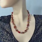 WOW Vintage Necklace Murano Millefiori Glass Bead  Sterling Chain Extender