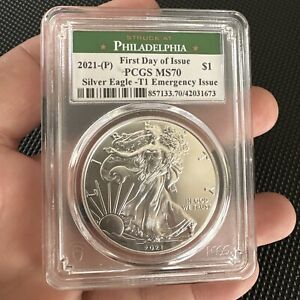 2021-(P) American Silver Eagle Type 1 PCGS MS70 First Day of Issue