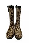 Capelli New York Size 9 Women’s Leopard Print Rain Boots Galoshes Waterproof