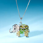 925 Silver Big Elephant Animal Pendant Necklace Box Chain Women Men Jewelry Gift