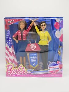 2016 First All Female Ticket President & Vice President Barbie Doll Set