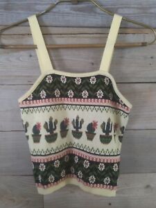 Vintage Anthropologie Summer Pilcro Cactus Cropped Womens Top Size XS