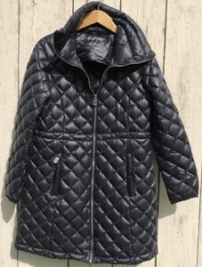 Michael Kors Coat Women’s Size L Black Puffer Packable 90% Down Fill Zip Long
