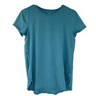 J Jill T Shirt Teal Size XS Progress Shirttail Tee Soft Short Sleeves Relaxed