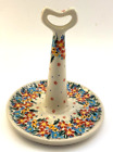 New ListingPolish Pottery Canape Handled Serving Tray Multicolor Floral 7
