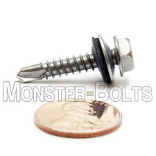 #10 Stainless Steel HWH w Bonded EPDM Washer #3 Point Self Drilling / Tek Screws