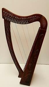 Musical Instrument Celtic Irish Lever Harp 19 Strings Free Extra Strings and Tun