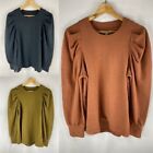 New Madewell Large L Top Pleated Statement Sleeve Black Amber Asparagus Lot