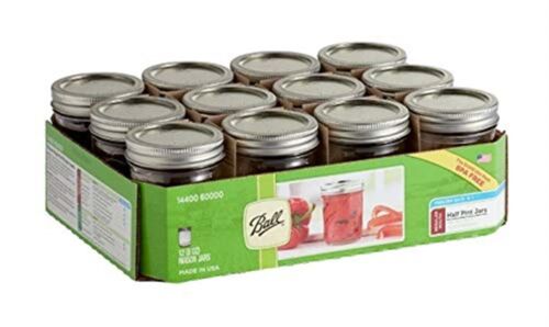 Ball Mason Jars With Lids & Bands, Regular Mouth, 8 oz, 12 Pack - free shipping