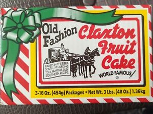 Claxton Old fashion Fruit Cake 16 Oz.- 3 Pk. World famous 6/2024 Fruitcake