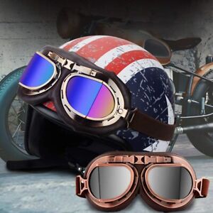 Motorcycle Scooter Mopeds Bike Vintage Aviator Pilot Style Cruiser Goggles NEW